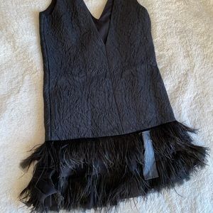 BCBG MAXAZRIA Black Tassel Accent Dress